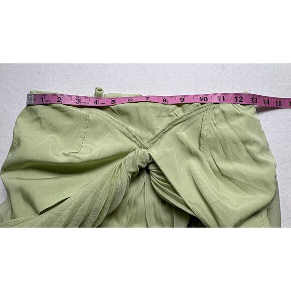 ASOS Women Maxi Dress Pleated Drape Capelet Twist Front Chiffon Sz 0 Lite Green - Picture 13 of 14